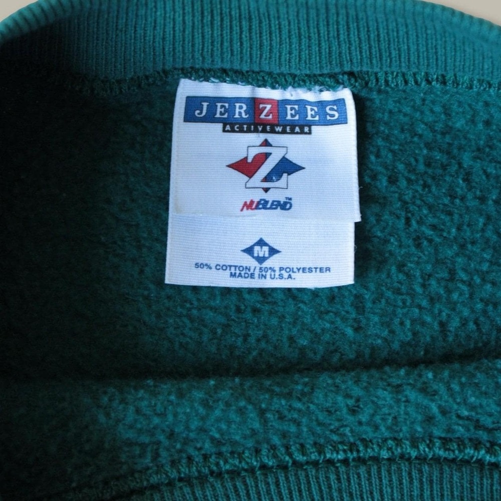 Jerzees Santa Barbara California Sweatshirt Size M Teal Vintage Embroidered 90s - Picture 4 of 6